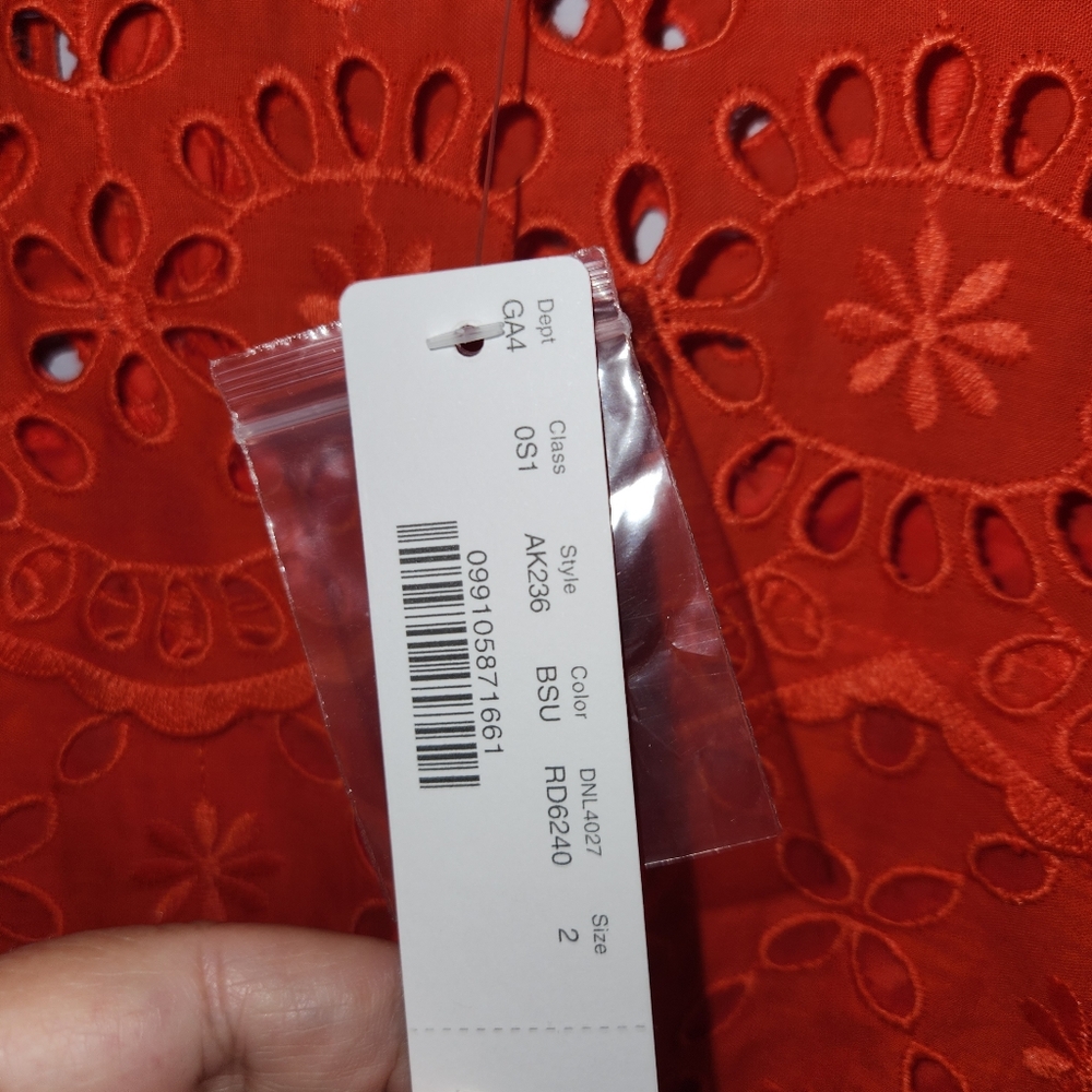 J.Crew Bell Sleeve Eyelet Cocktail Dress Sz 2 - Picture 9 of 10
